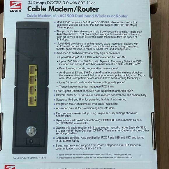 Zoom Black Dual-Band Modem Router - Picture 2 of 5
